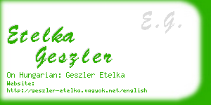 etelka geszler business card
